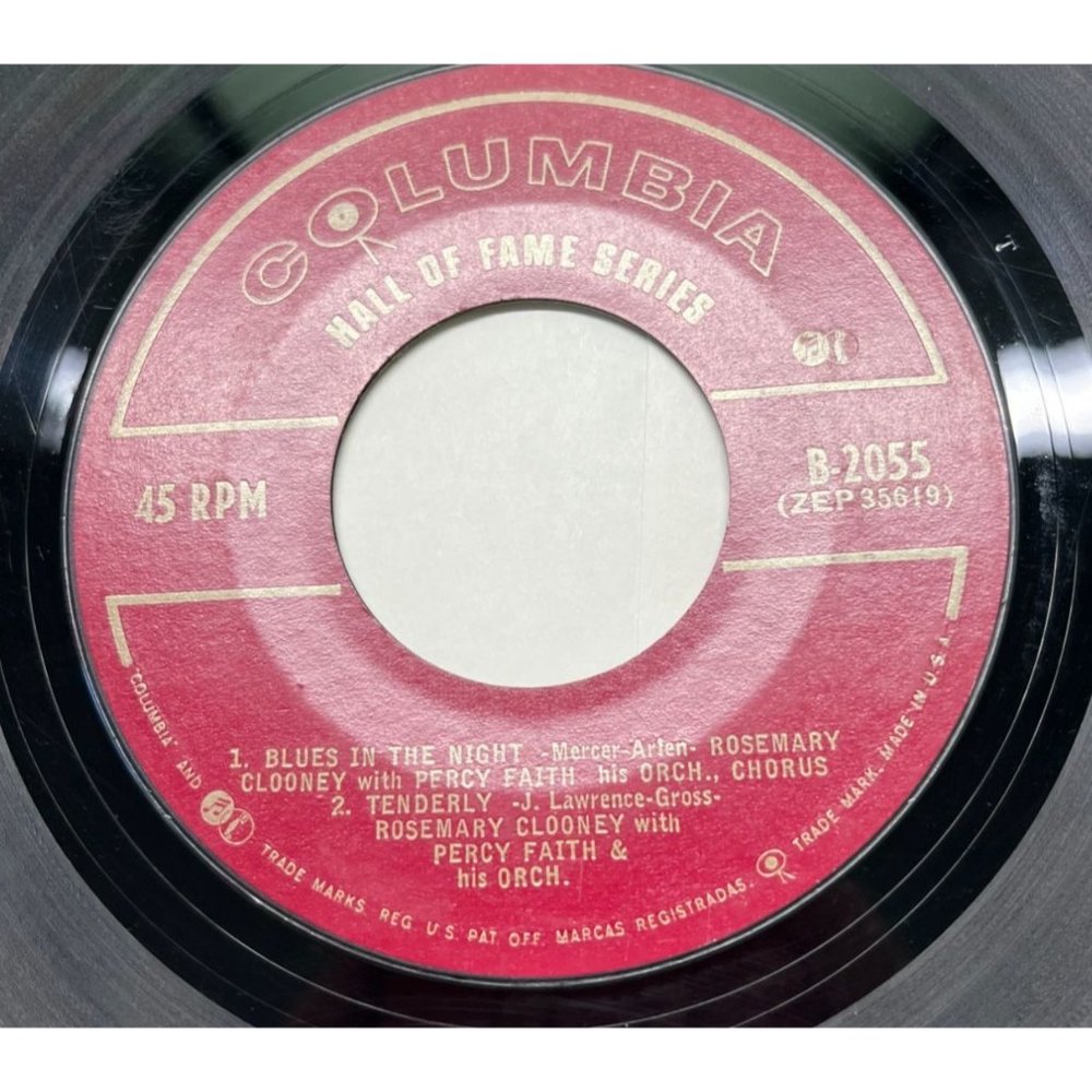Tony Bennett EP Big Band 45 Blues in the Night Tenderly Cold Heart Columbia 2055